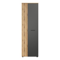 Dulap ESTEBAN, 2 usi, grafit + stejar evok, 60,1x36x195 cm - 1