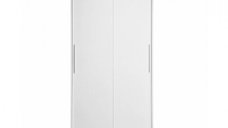 Dulap KOSS 01, usi glisante, alb, 100x60x200 cm