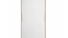 Dulap KOSS 01, usi glisante, corp sonoma + usi alb, 100x60x200 cm