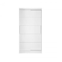 Dulap KOSS 03, cu usi glisante, alb, 100x60x200 cm - 1