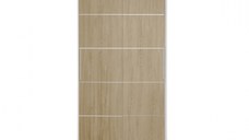 Dulap KOSS 03, cu usi glisante, corp alb + usi sonoma, 100x60x200 cm