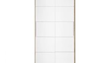 Dulap KOSS 03, cu usi glisante, corp sonoma + usi alb, 100x60x200 cm