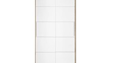 Dulap KOSS 03, cu usi glisante, corp sonoma + usi alb, 100x60x200 cm