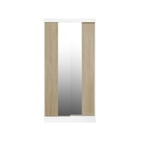 Dulap KOSS 04, cu usi glisante si oglinda, corp alb + usi sonoma, 100x60x200 cm - 1