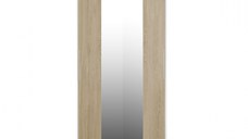Dulap KOSS 04, cu usi glisante si oglinda, corp alb + usi sonoma, 100x60x200 cm