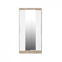 Dulap KOSS 04, cu usi glisante si oglinda, corp sonoma + usi alb, 100x60x200 cm - 1