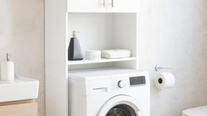 Dulap masina de spalat, 2 usi, alb, 64x25x195 cm