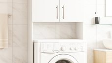 Dulap masina de spalat, 2 usi, alb, 64x30x195 cm