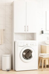 Dulap masina de spalat, 2 usi, alb, 64x30x195 cm - 1