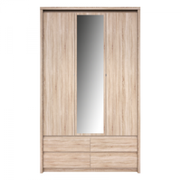 Dulap NORTON, 3 usi, 4 sertare, cu oglinda, stejar sonoma, 127x60x210 cm - 1