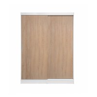 Dulap RODOS 01, usi glisante, corp alb + usi sonoma, 150x60x200 cm - 1