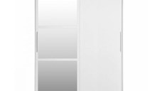 Dulap RODOS 02, cu usi glisante si oglinda, alb, 150x60x200 cm