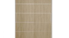 Dulap RODOS 03, usi glisante, corp alb + usi sonoma, 150x60x200 cm