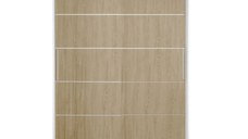 Dulap RODOS 03, usi glisante, corp alb + usi sonoma, 150x60x200 cm