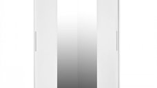 Dulap RODOS 04, usi glisante si oglinda, alb, 150x60x200 cm