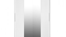 Dulap RODOS 04, usi glisante si oglinda, alb, 150x60x200 cm