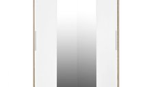 Dulap RODOS 04, usi glisante si oglinda, corp somona + usi alb, 150x60x200 cm
