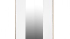Dulap RODOS 04, usi glisante si oglinda, corp somona + usi alb, 150x60x200 cm