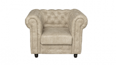 Fotoliu CHESTERFIELD cu arcuri, bej, 105x90x80 cm