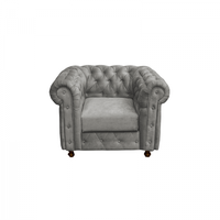 Fotoliu CHESTERFIELD cu arcuri, gri deschis, 105x90x80 cm - 1