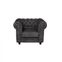 Fotoliu CHESTERFIELD cu arcuri, gri inchis, 105x90x80 cm - 1