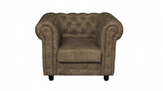 Fotoliu CHESTERFIELD cu arcuri, maro deschis, 105x90x80 cm