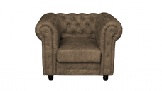 Fotoliu CHESTERFIELD cu arcuri, maro deschis, 105x90x80 cm