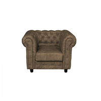 Fotoliu CHESTERFIELD cu arcuri, maro deschis, 105x90x80 cm - 1