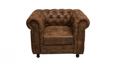 Fotoliu CHESTERFIELD cu arcuri, maro deschis, 105x90x80 cm