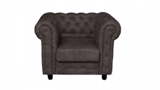 Fotoliu CHESTERFIELD cu arcuri, maro inchis, 105x90x80 cm
