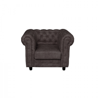 Fotoliu CHESTERFIELD cu arcuri, maro inchis, 105x90x80 cm - 1