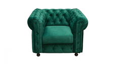 Fotoliu CHESTERFIELD cu arcuri, verde, 105x90x80 cm