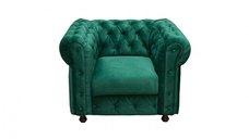 Fotoliu CHESTERFIELD cu arcuri, verde, 105x90x80 cm