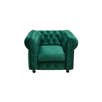 Fotoliu CHESTERFIELD cu arcuri, verde, 105x90x80 cm - 1