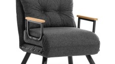 Fotoliu extensibil SANDO, gri inchis, 67x78x78 cm