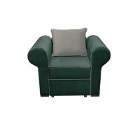 Fotoliu SOFIA cu arcuri, verde + bej, 115x100x75 cm - 1