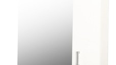 Kit oglinda cu iluminare LED si dulap, PROMO, alb, 70x60 cm