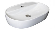 Lavoar ceramic alb ROUND cu accesorii 8301-A, 60x38x12 cm
