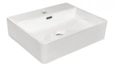 Lavoar ceramic alb SQUARE cu accesorii 8303-A, 50x42x13 cm