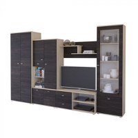 Living ARS, 5 corpuri, corp PAL stejar american, fronturi PAL frasin, 330x51x201 cm - 1