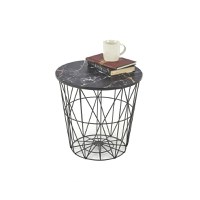 Masa cafea HARRISS, marmura negru + negru, ,Œ  42 cm - 1