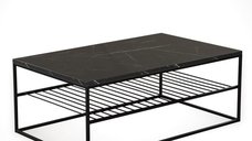 Masa de cafea ETNA, alb-negru, dimensiuni 95x55x43 cm