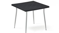 Masa de gradina CARMEN, model ratan, negru, 80x80 cm
