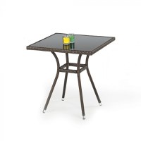 Masa de gradina MOBIL, ratan, maro inchis, 70x70x74 cm - 1