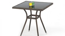 Masa de gradina MOBIL, ratan, maro inchis, 70x70x74 cm