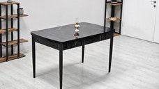 Masa extensibila JUMP, dreptunghiulara, marmura negru, 130x80x73 cm
