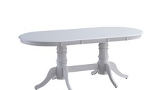 Masa extensibila NICE, lemn masiv, ovala, alb 150 190x90x76 cm