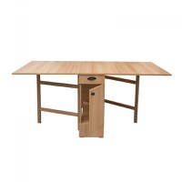 Masa plianta cu role si loc de scaune, 8 persoane, fag, 92 180x92x80 cm - 1