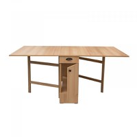 Masa plianta cu role si spatiu depozitare, 8 persoane, fag, 92 180x92x80 cm - 1