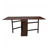 Masa plianta cu role si spatiu depozitare, 8 persoane, wenge, 92 180x92x80 cm - 1